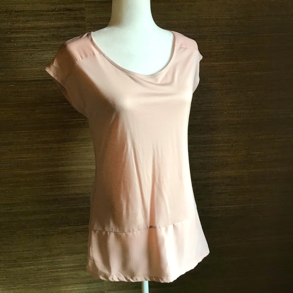 THE LIMITED Fine Cotton Pink Shirt, Long Length Blouse, Pink Top, Medium